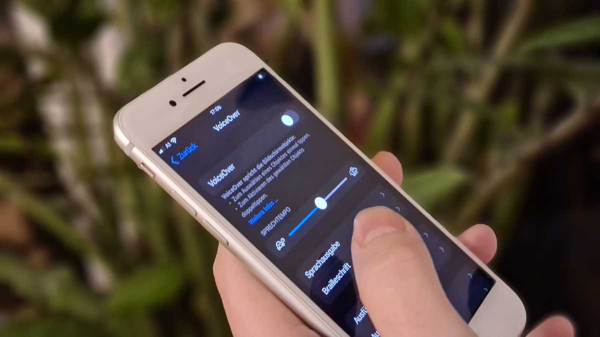 Einstellungs-Menü am iPhone für den Screenreader VoiceOver